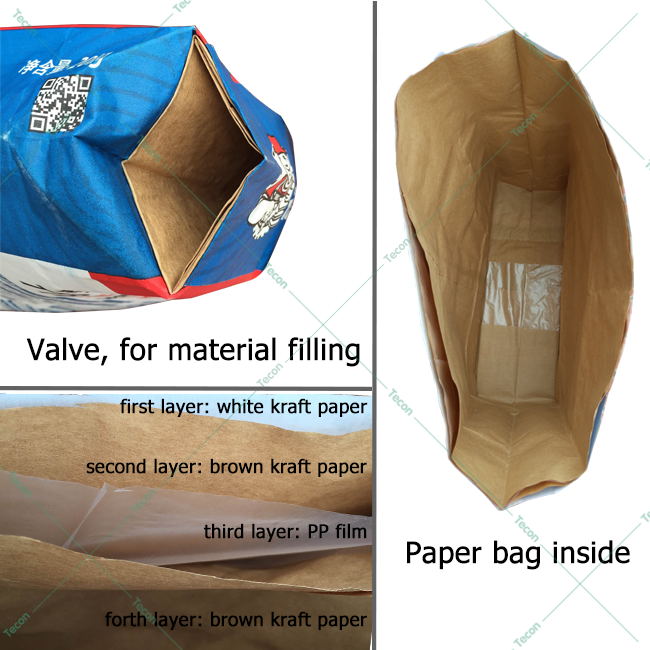 4 sacs en papier de Multiwall d'impression de couleurs faisant machine le PLC commander des machines de sac de papier